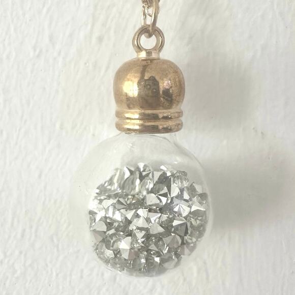 Holiday festive Christmas necklace loose sparkles in the clear ball 12”length - Picture 2 of 4